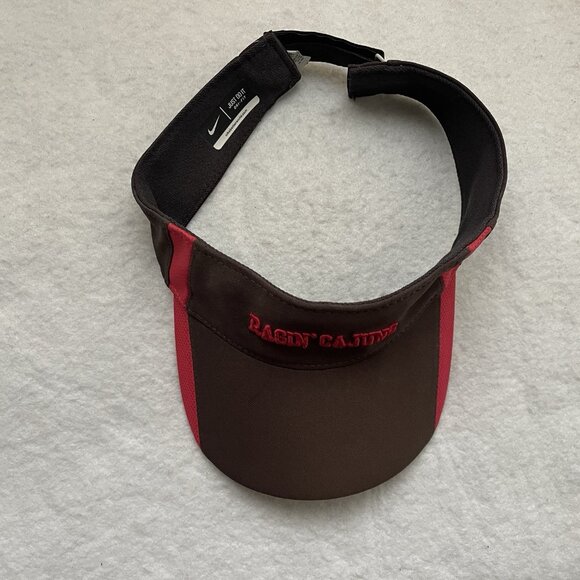 Nike Rajun Cajuns Visor University Louisiana Lafayette Brown Red Adjustable ULL - Picture 7 of 16